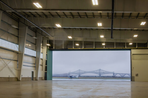 Southwest Oregon Regional Airport Hargar Bridge in Fog